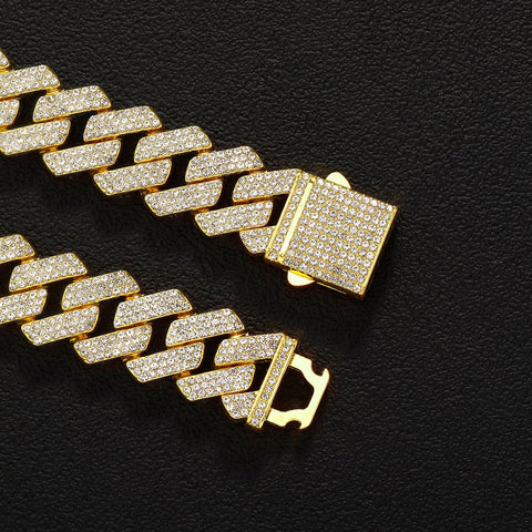 Hip-Hop Jewelry 20mm Diamond-Shaped Cuban-Link Necklace