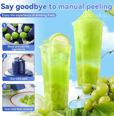 Electric Grape Peeling Machine – Automatic Small Fruit & Garlic Peeler (Blue)