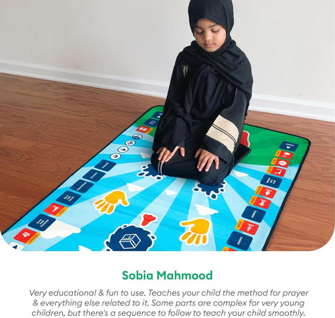 Interactive Kids Prayer Mat – Islamic Learning Salah Mat with Audio Guide | Educational Prayer Rug for Children