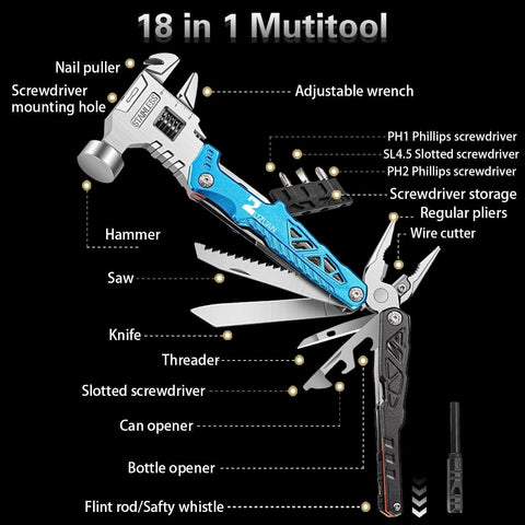 18-in-1 Pro Stainless Steel Multitool Pliers (Blue) 🔥