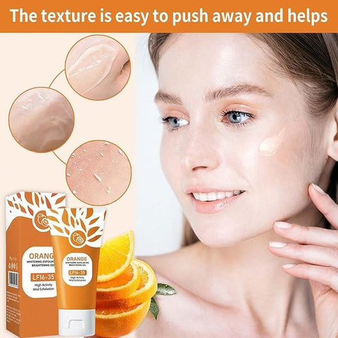 Orange Brightening Exfoliating Gel – Deep Cleansing & Whitening Face Scrub (Vitamin C Infused)