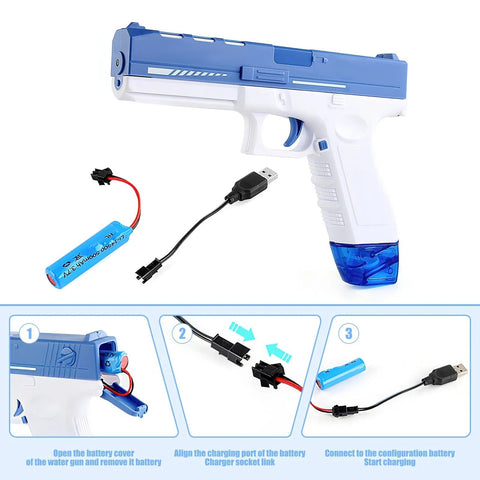 Electric Water Gun for Kids – Automatic High Pressure Water Blaster Toy with Rechargeable Battery | Summer Outdoor Fun