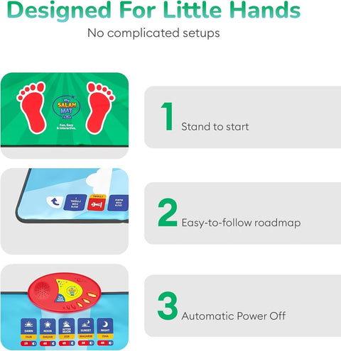 Interactive Kids Prayer Mat – Islamic Learning Salah Mat with Audio Guide | Educational Prayer Rug for Children