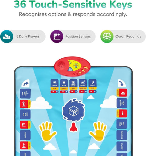 Interactive Kids Prayer Mat – Islamic Learning Salah Mat with Audio Guide | Educational Prayer Rug for Children